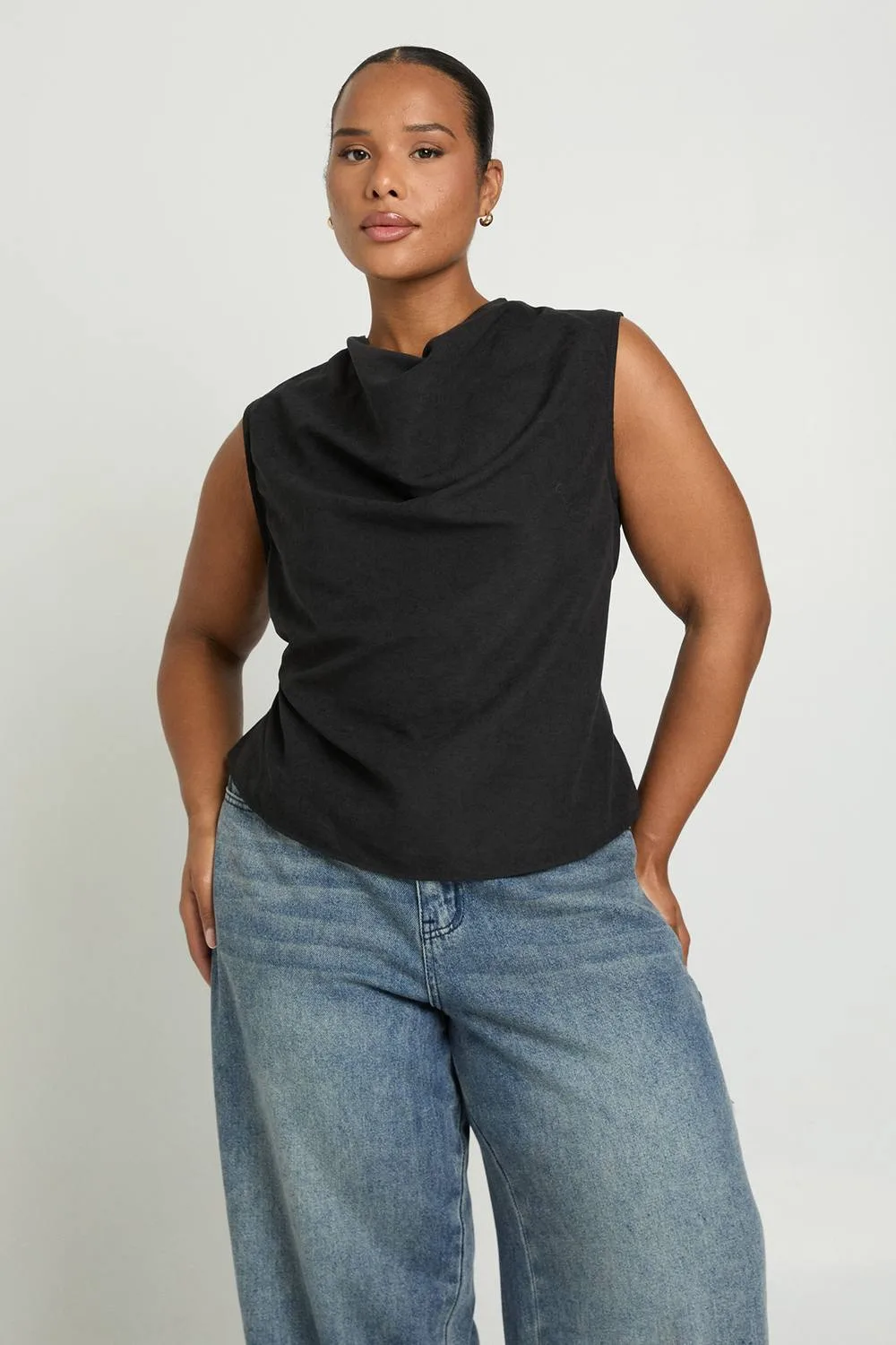 Peached High Cowl Top by boohoo