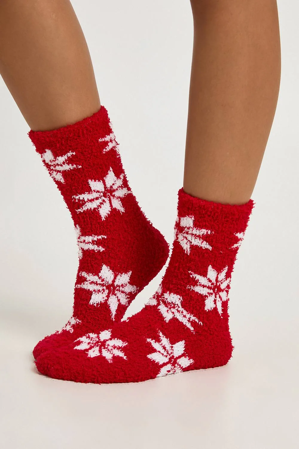Christmas Snowflake Fluffy Socks by boohoo