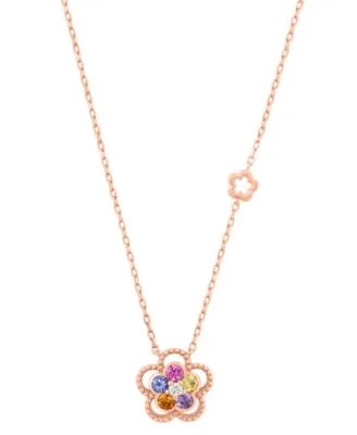 Multigemstone Diamond Accent Watercolors Necklace Stud Earrings in 14k Yellow Gold by Effy Collection