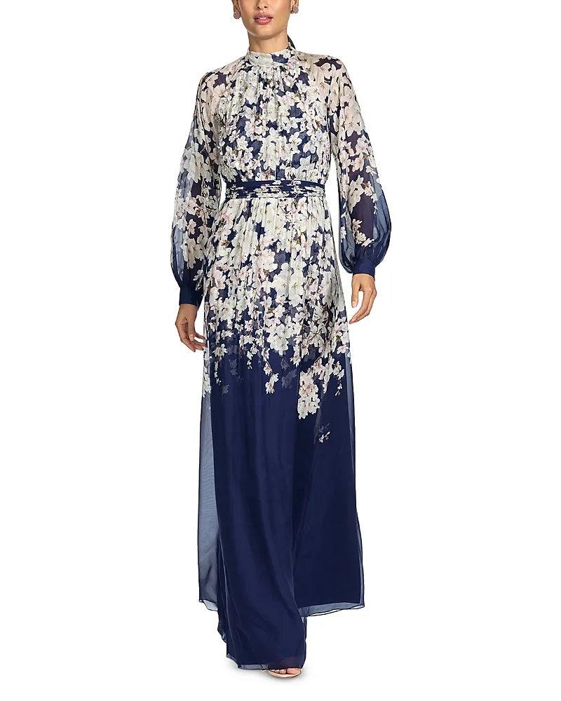 Valeria Mock Neck a Line Gown