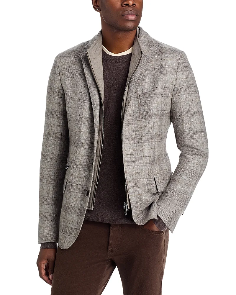Wool Plaid Flannel Jacket & Removable Insert by Corneliani