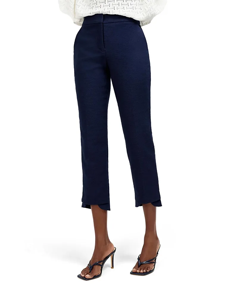 Ore Button-Hem Cropped Pant by Trina Turk