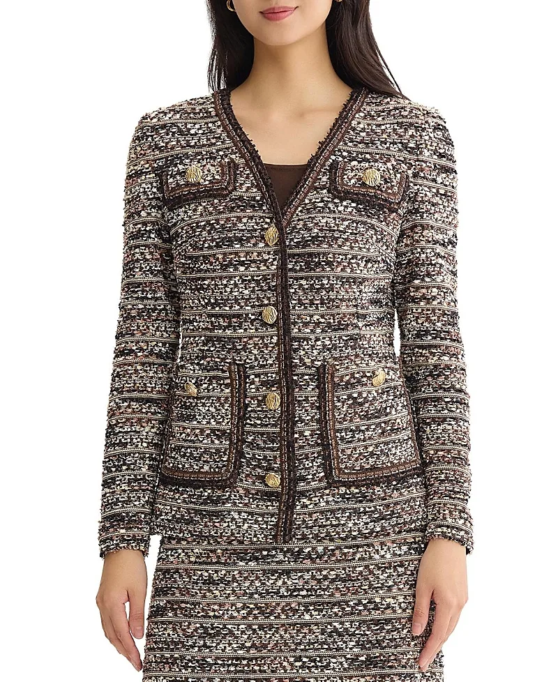 Eyelash Tweed Knit Jacket