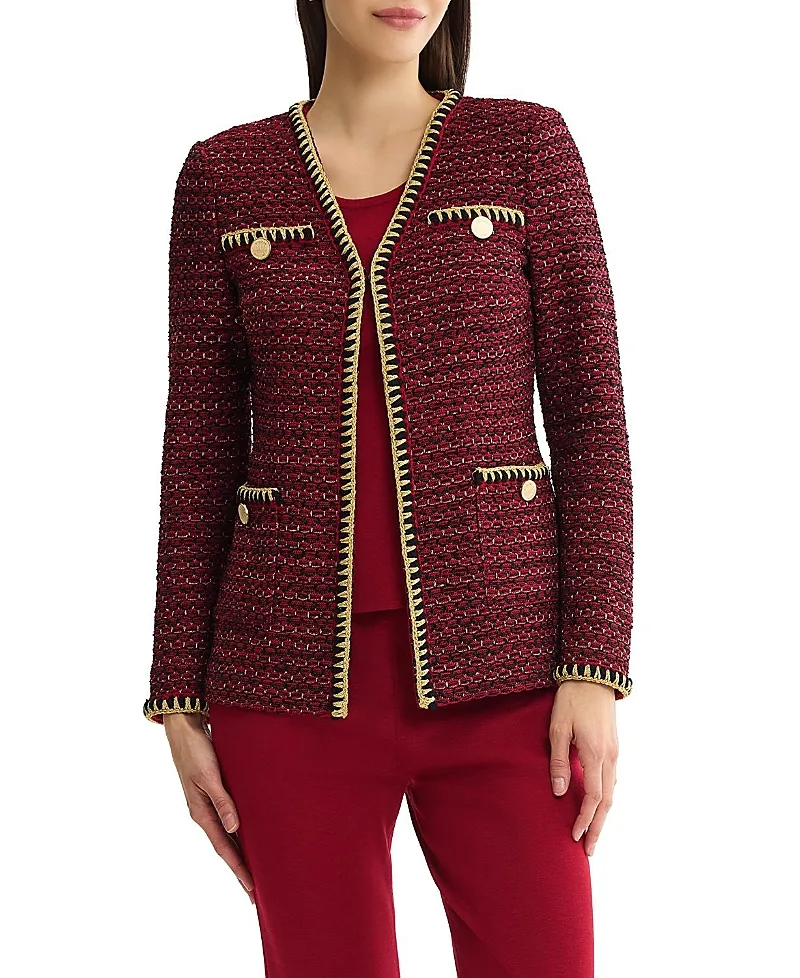 Heritage Lurex Gold Trim Tweed Knit Jacket