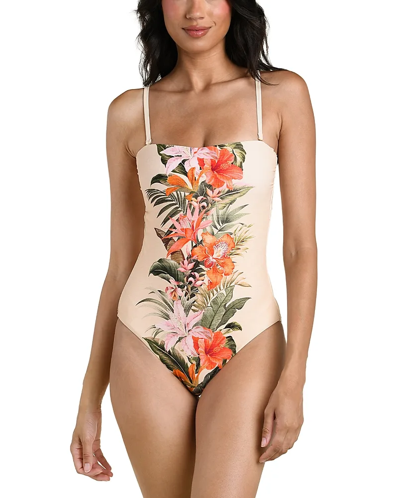 Courtyard Palms Bandeau One Piece Swimsuit by La Blanca
