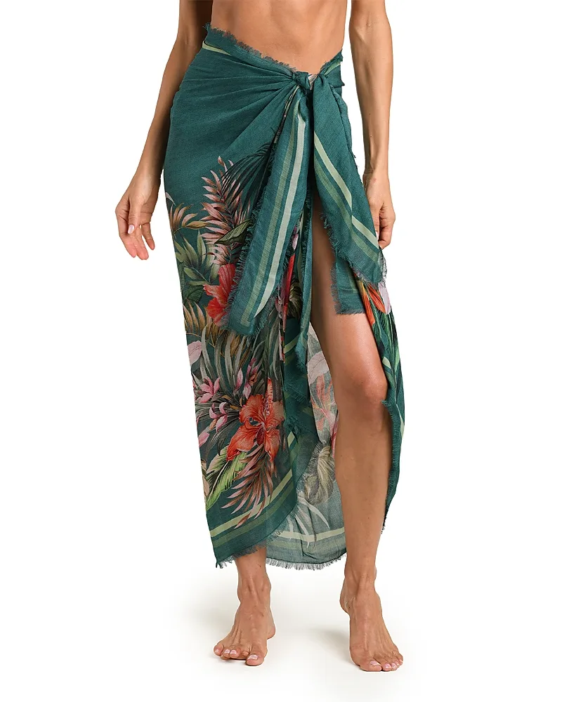 Courtyard Palms Canga Sarong Swim Cover-Up