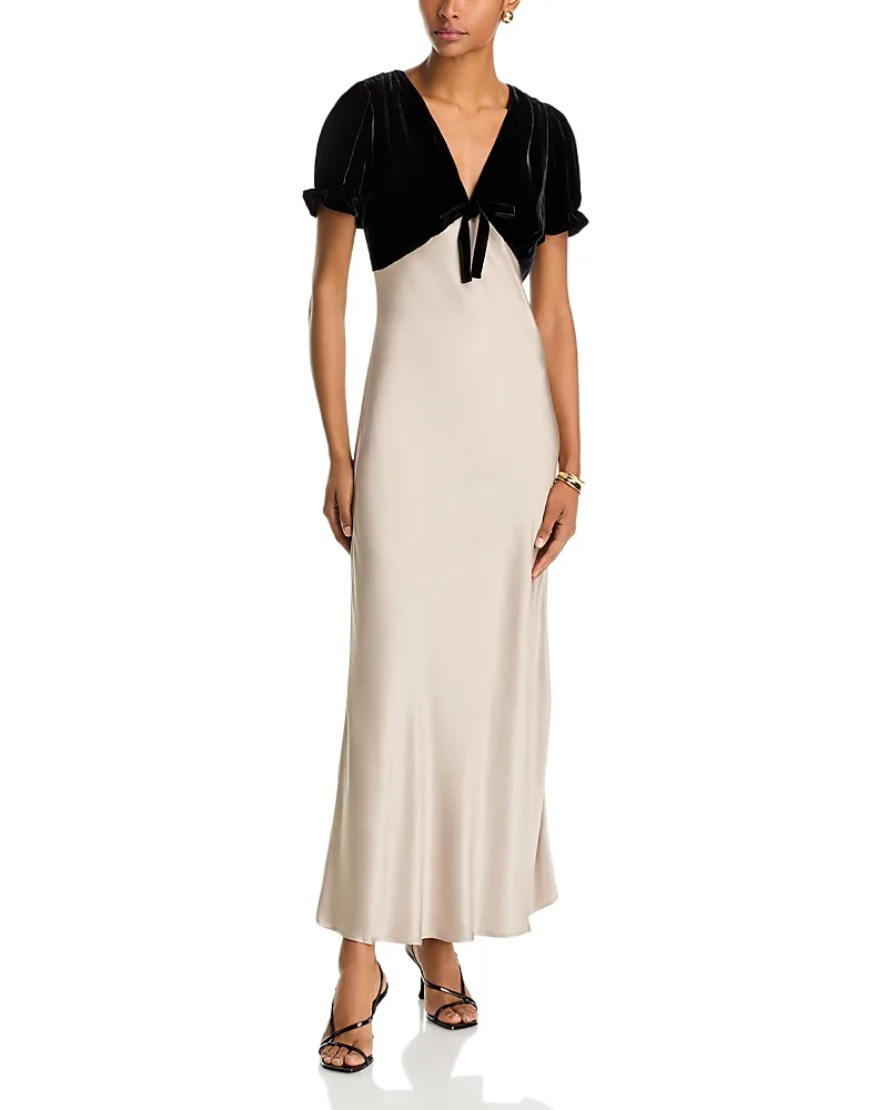 Dory Velvet & Satin Midi Dress