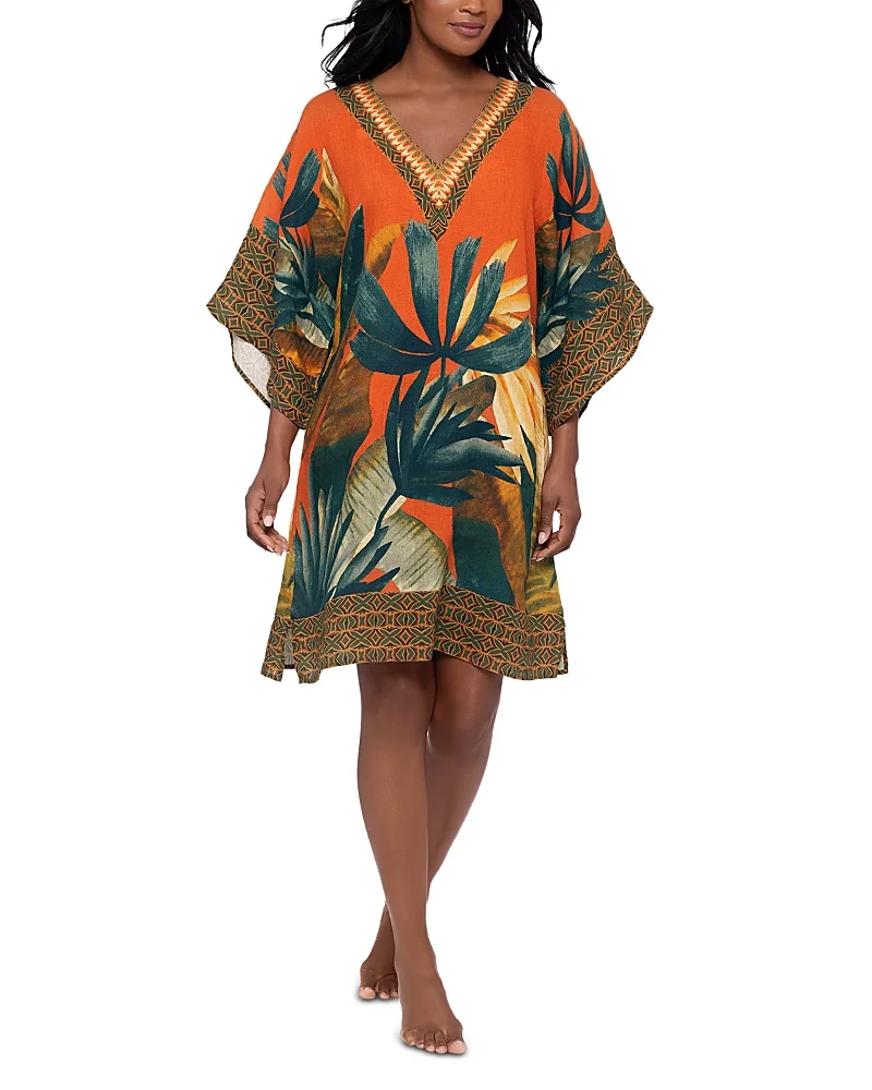 Tropical Sole Linen Tunic Swim Cover-Up by Miraclesuit