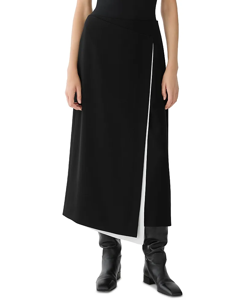 Contrast Trim Asymmetric Skirt by Lafayette 148 New York