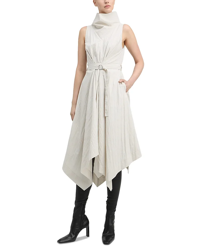 Indie Cotton Blend Belted Asymmetric Dress by Derek Lam