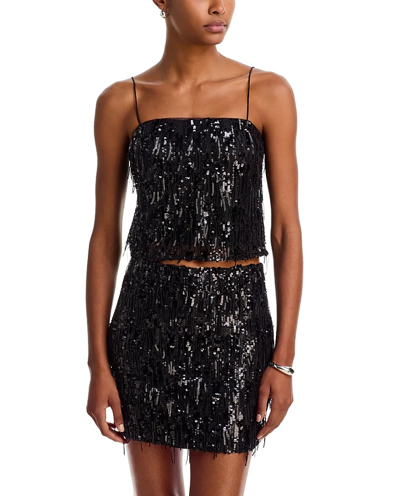 Norma Sequin Fringe Cropped Top by Generation Love