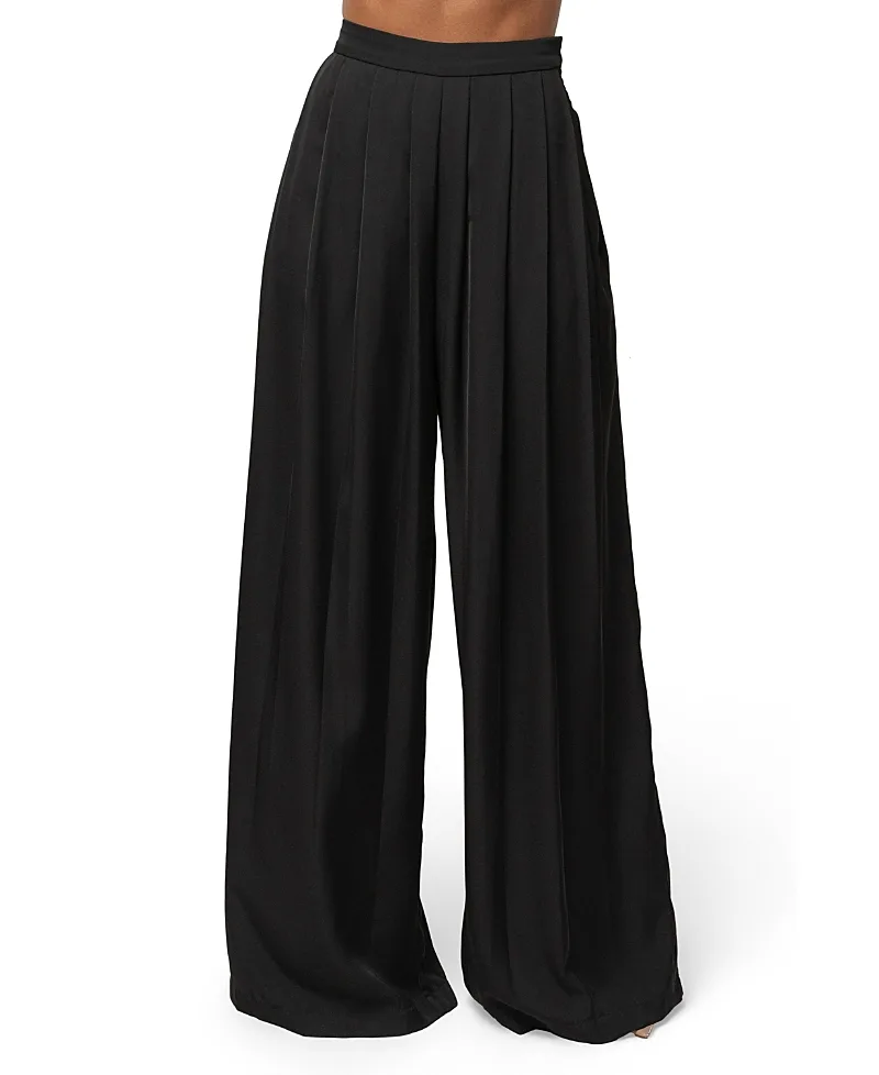 Clara Wide Leg Pleated Trousers by Jluxlabel