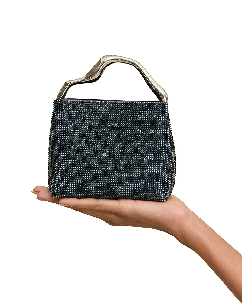 Solene Mini Satin Rhinestone Top Handle Bag by Cult Gaia