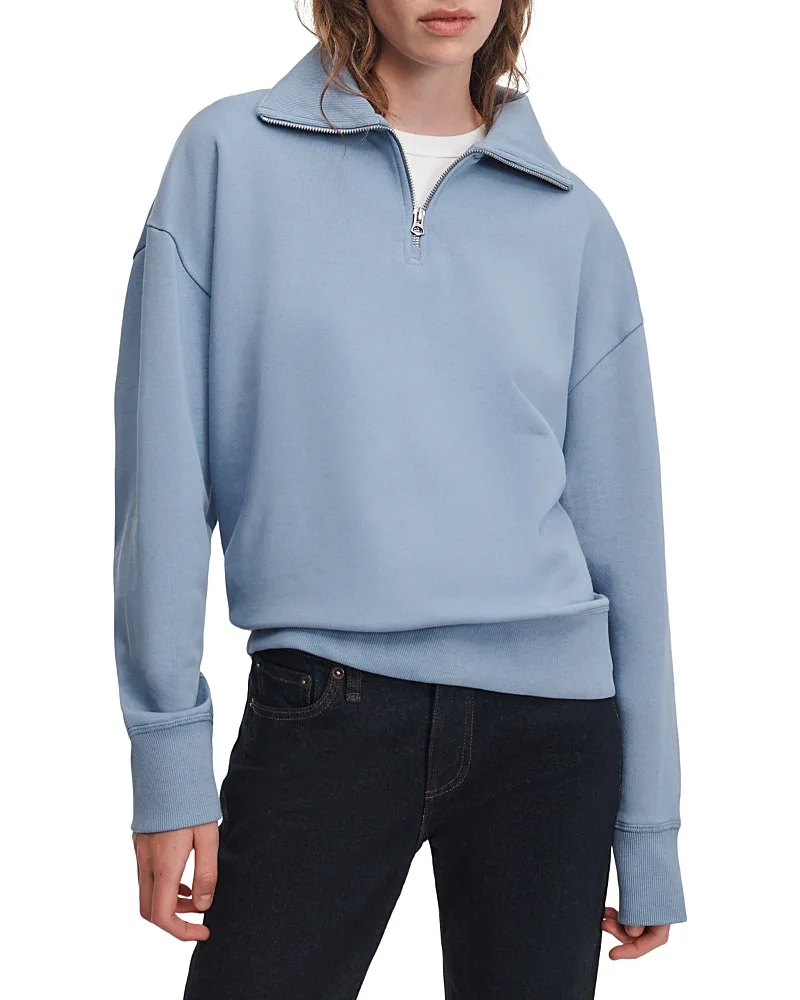 The Everyday Terry Cotton Half Zip Sweatshirt by rag & bone