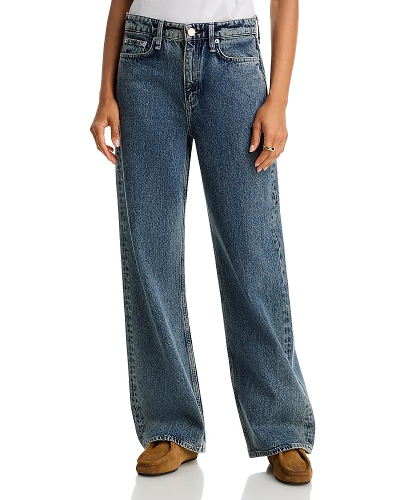 Logan Cotton High Rise Wide Leg Jeans by rag & bone