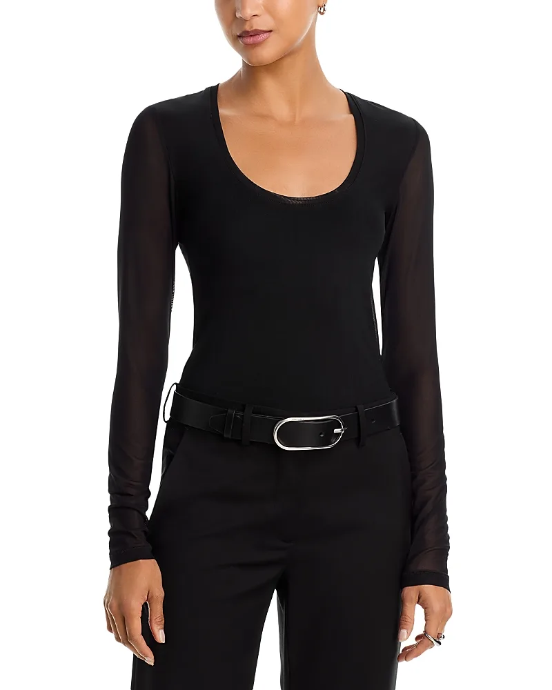 Luca Mesh Paneled Scoop Neck Top by rag & bone