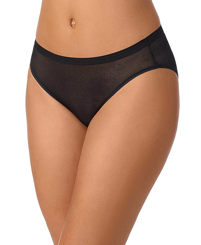 Sheer Stripe Mesh Bikini Panty