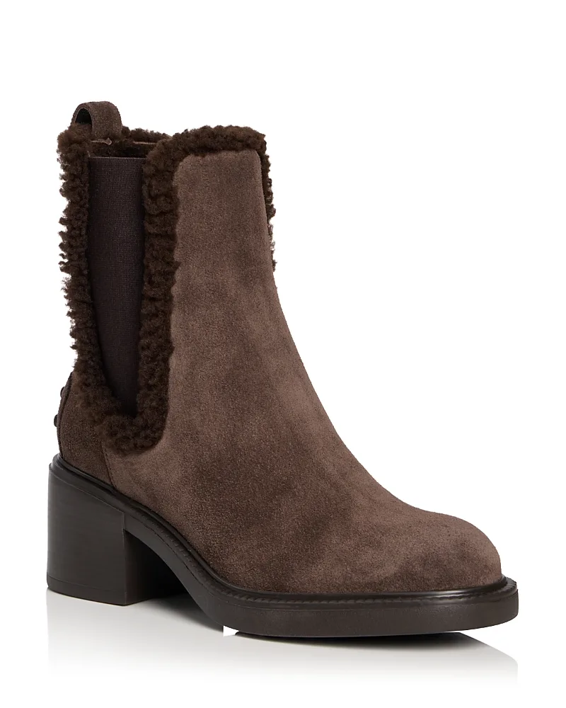 Shearling Trimmed Ankle Boots by Tod's