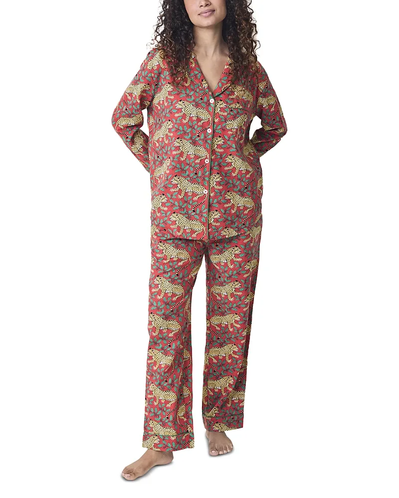 Winter Holly Bagheera Cotton Flannel Pajama Set by Printfresh