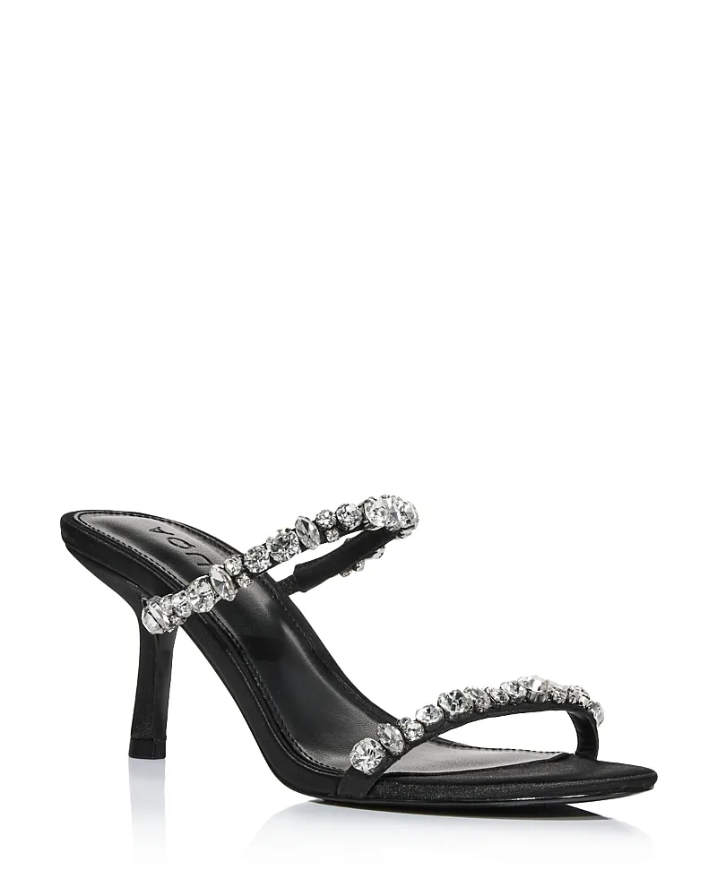 Elie Embellished Satin Sandals