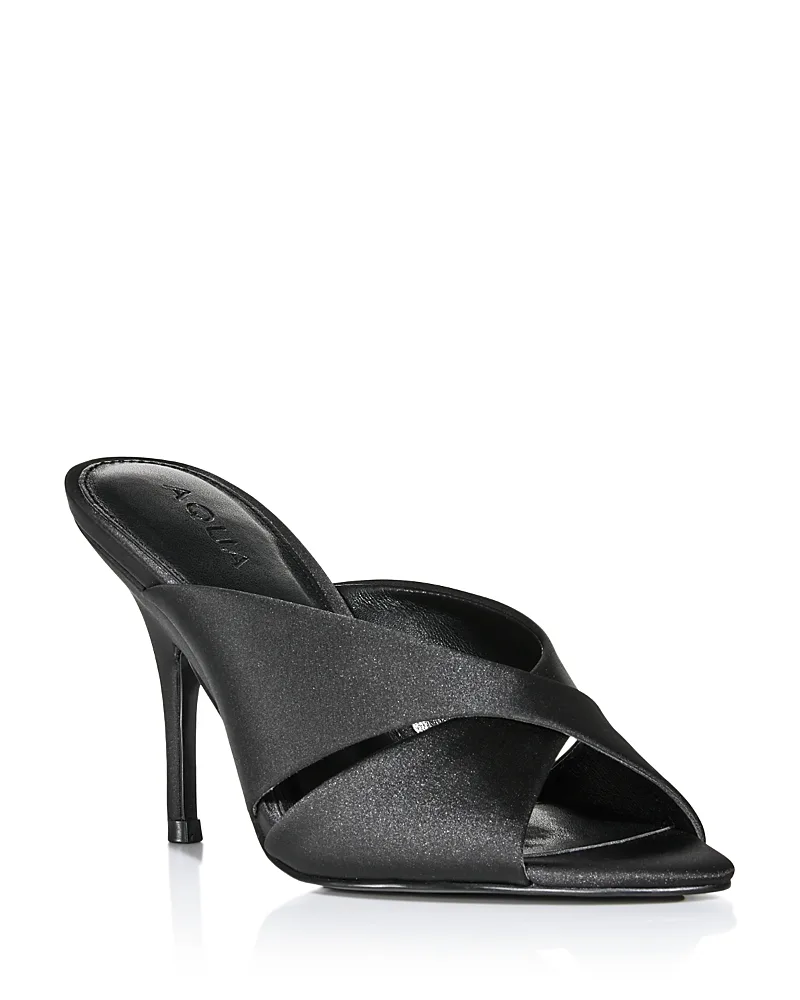 Penny Satin Stiletto Sandals by AQUA