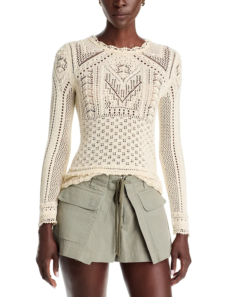 Etoile Ocelia Crochet Long Sleeve Top