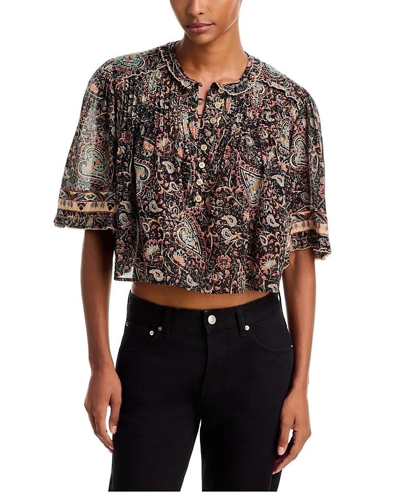 Etoile Dizalia Cotton Pintuck Crop Top
