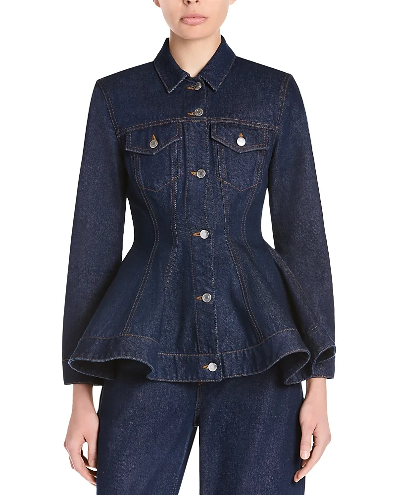 Cotton Peplum Denim Jacket by Stella McCartney