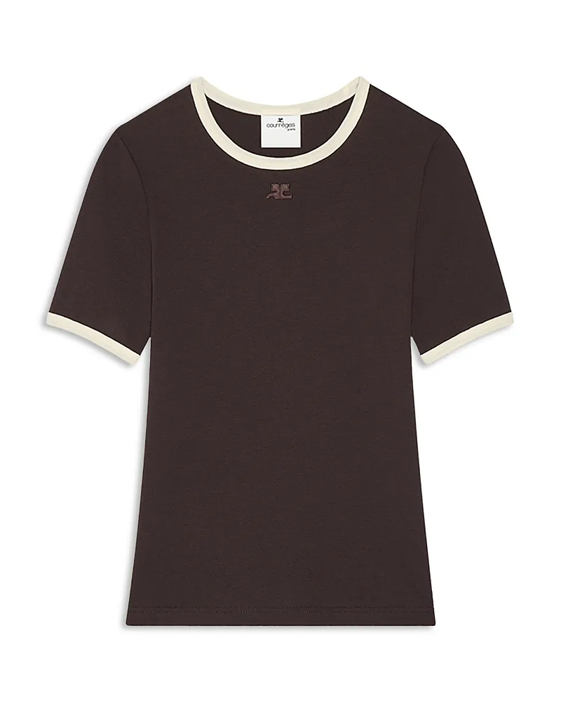 Signature Contrast Cotton T Shirt by Courreges