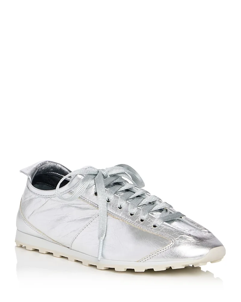The Tennis Metallic Leather Sneakers by JACQUEMUS