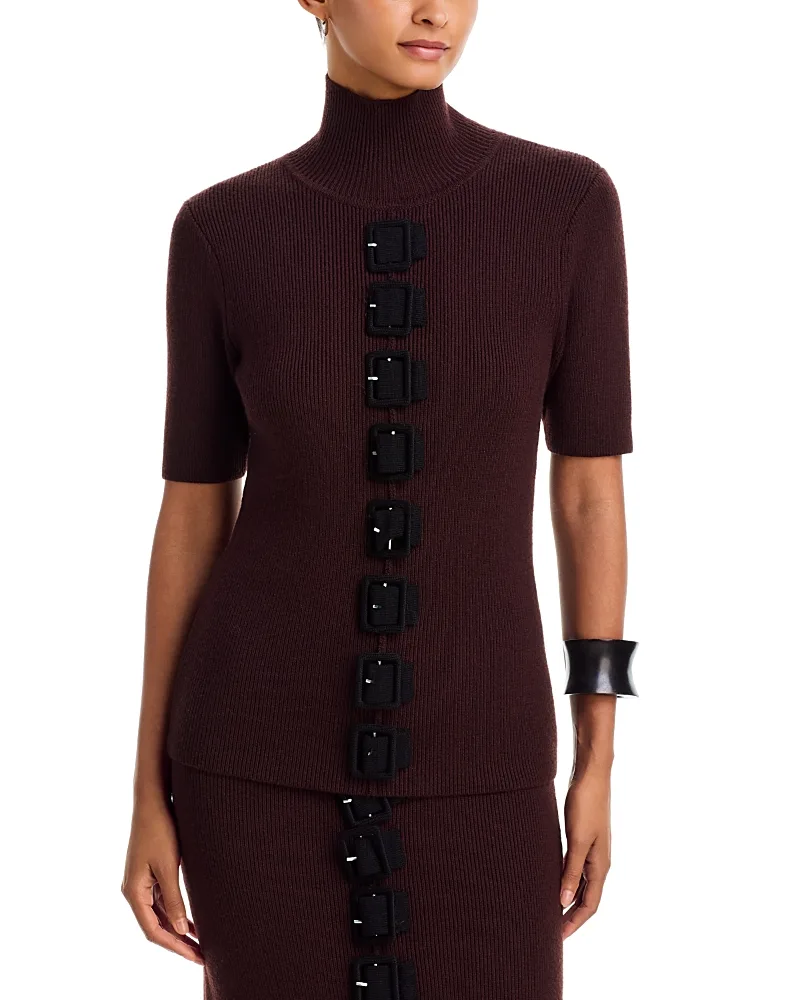 Slvna Merino Wool Short Sleeve Turtleneck by Zankov