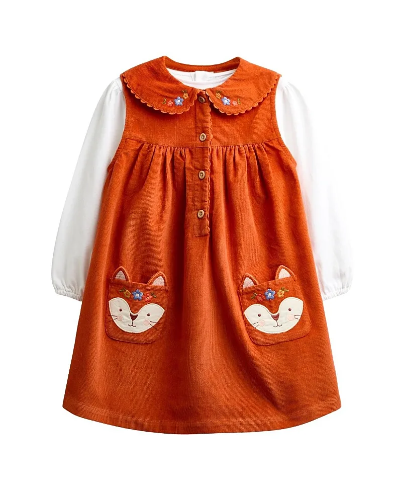 JoJo Maman Bebe 2pc Fox Pocket Dress and Top Set by bebe