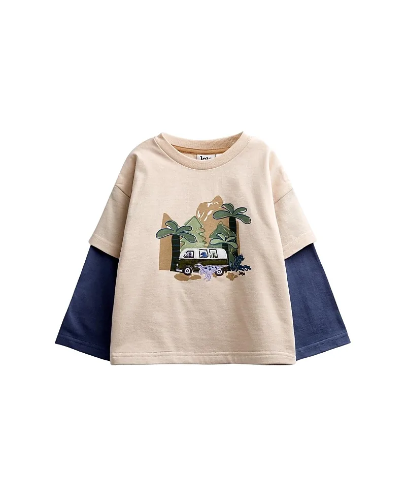 JoJo Maman Bebe Long Mock Sleeve Crew Neck Top by bebe