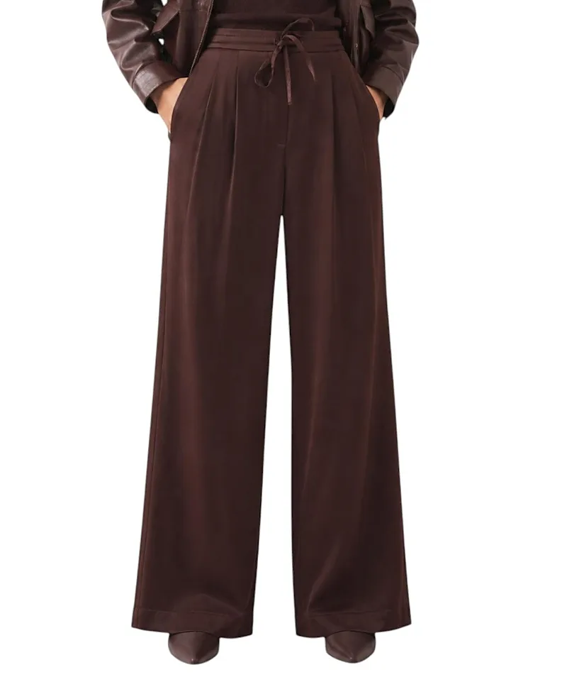Satin Wide Leg Trousers by Mint Velvet