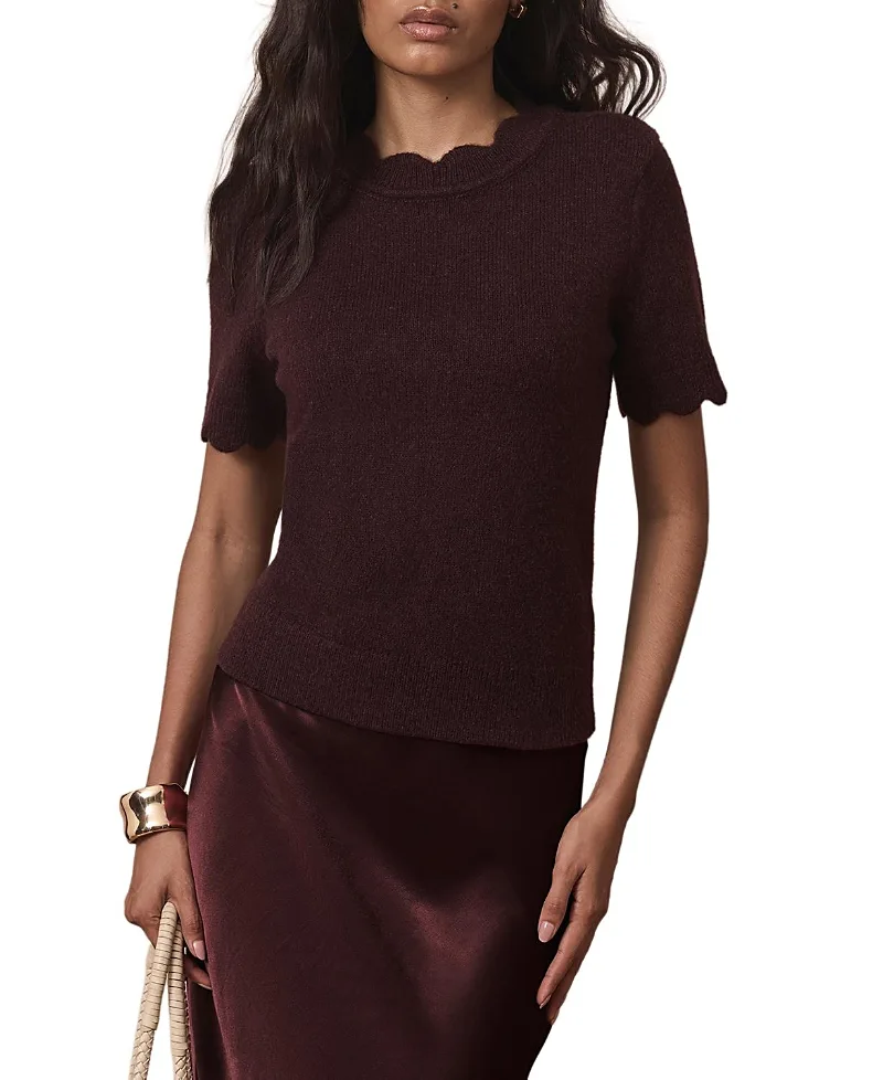 Scallop Crew Knit Top by Mint Velvet
