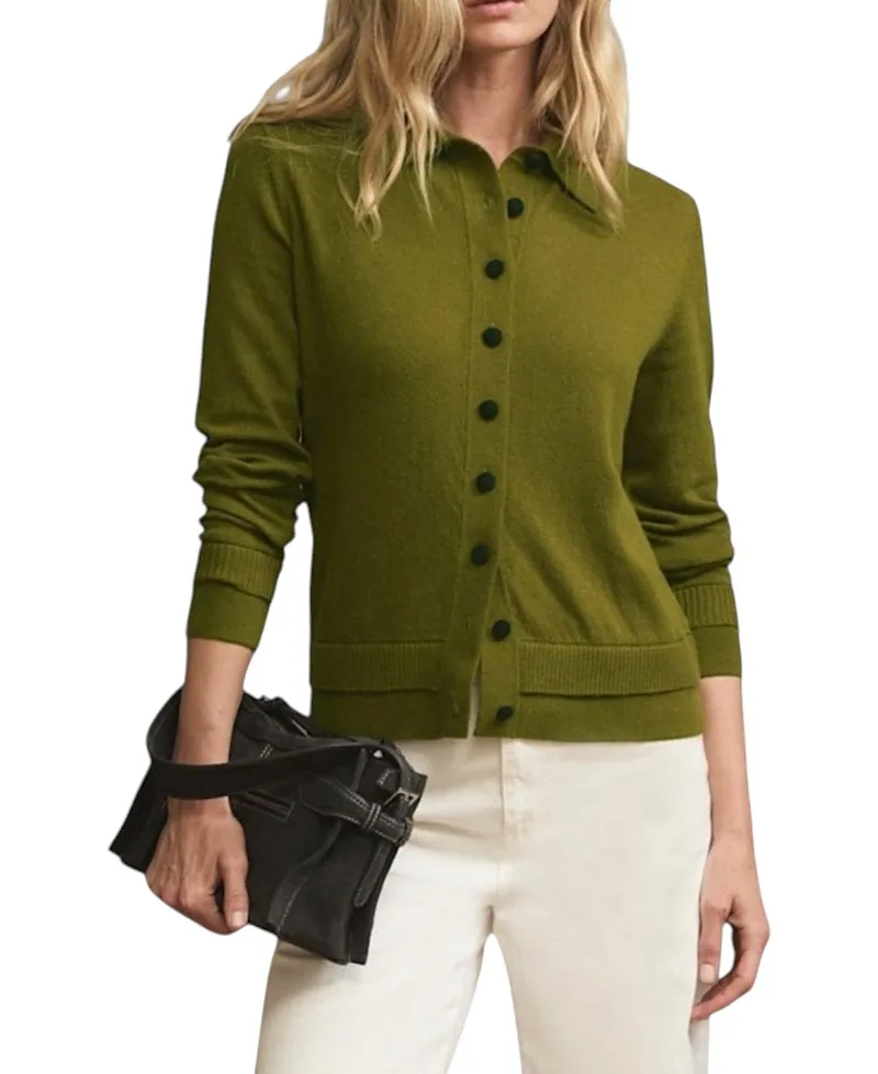Long Sleeve Cotton Blend Knit Top by Mint Velvet