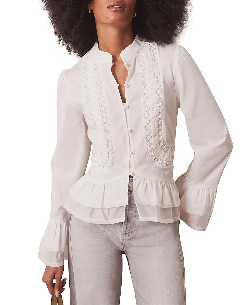 Lace Ruffle Blouse by Mint Velvet