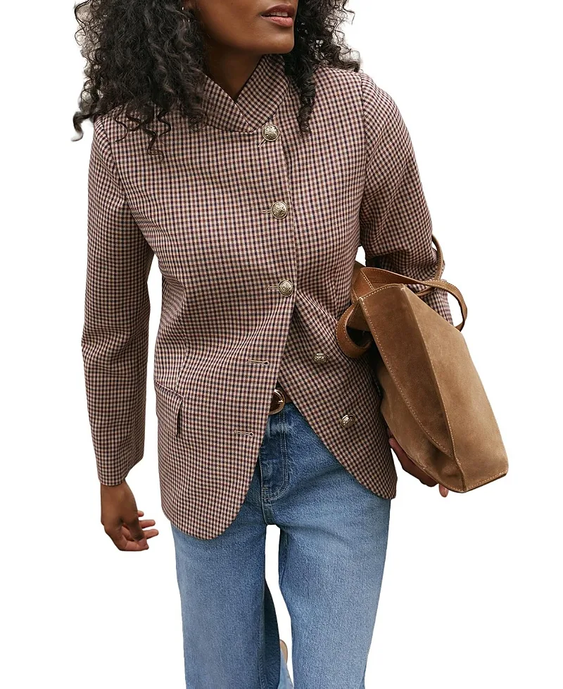 Checked Single Breasted Blazer by Mint Velvet