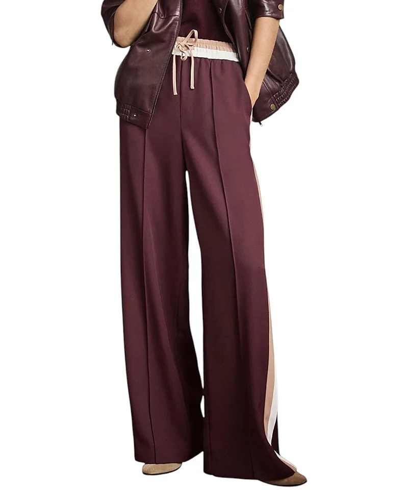 Side Stripe Tie Waist Wide Leg Trousers by Mint Velvet
