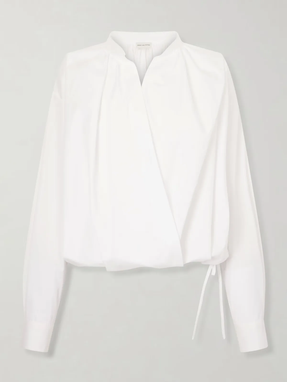 - Cotton-poplin Wrap Shirt -