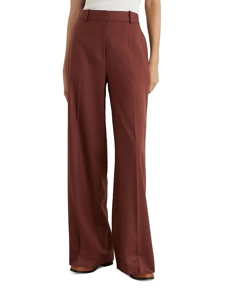 Solene Wool Blend Wide Leg Trousers by Reiss