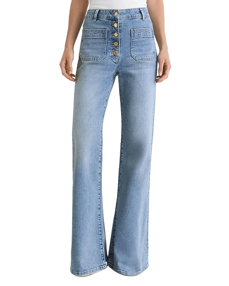 Cali Mid Rise Flare Leg Jeans by Reiss