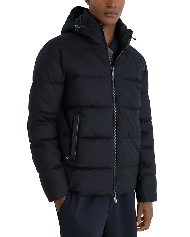 Fergus Wool Hooded Puffer Jacket by Reiss
