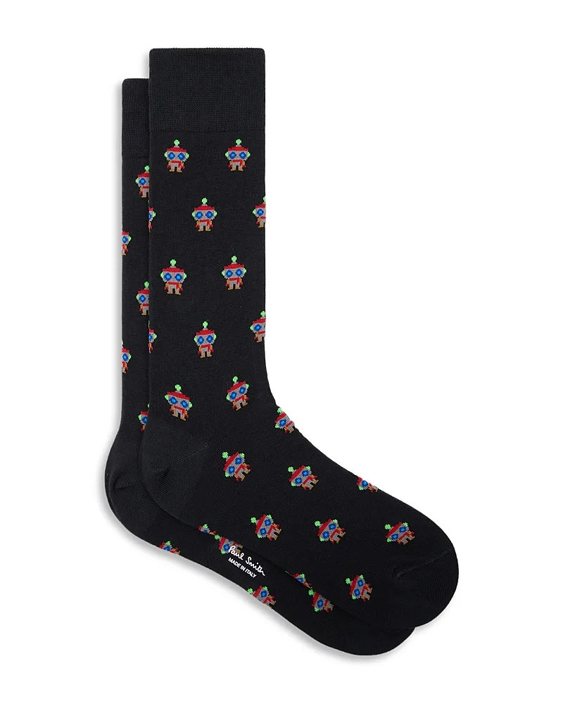 Robot Cotton Blend Socks by Paul Smith