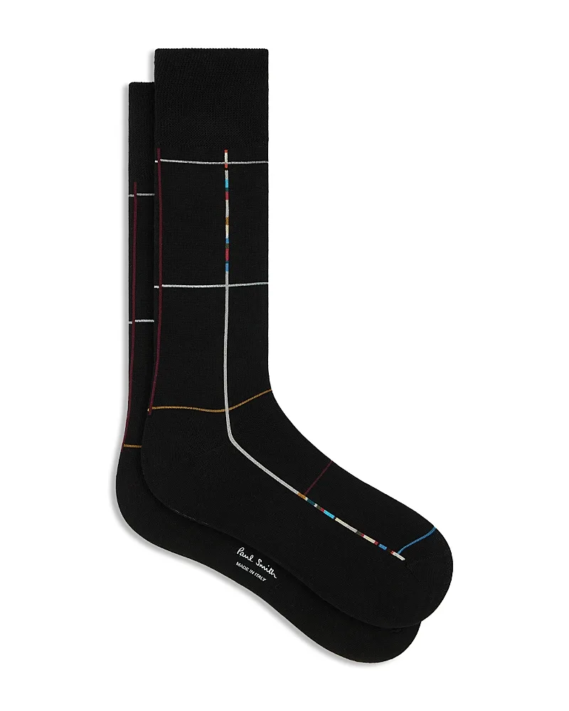 Signature Check Cotton Blend Socks
