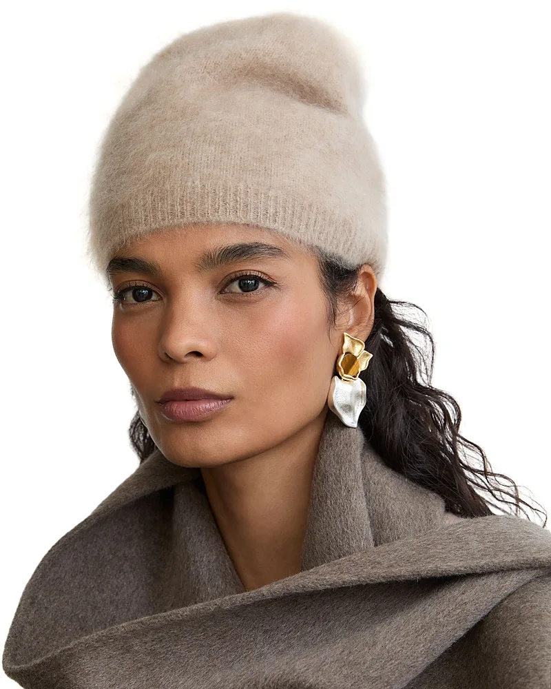 Ava Brushed Cashmere Beanie by Reiss