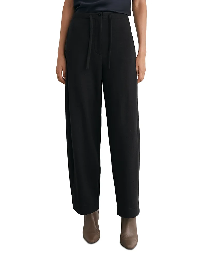 Leoni Cotton Blend Barrel-Leg Pants by Reiss