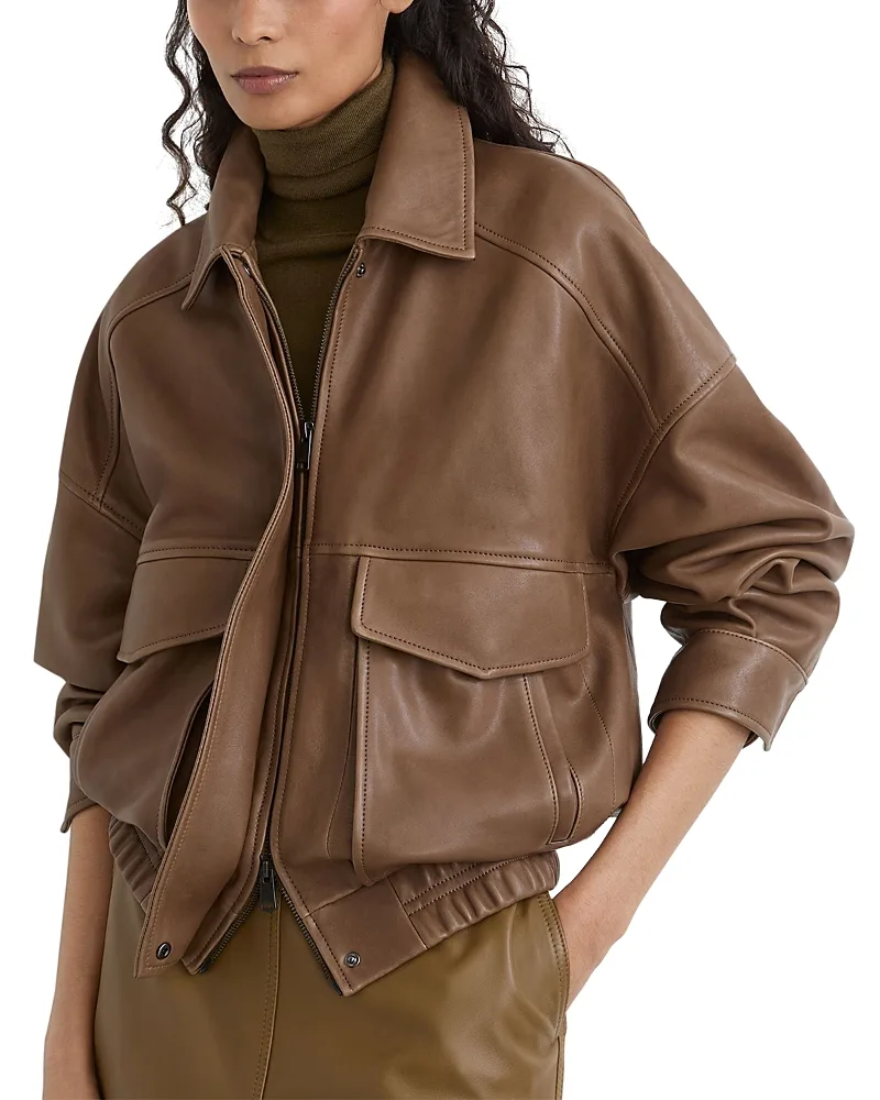 Maeve Leather Collared Jacket