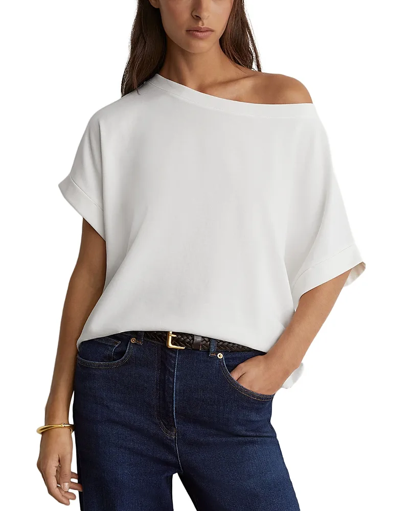 Sia Cotton Off-the-Shoulder Tee by Reiss
