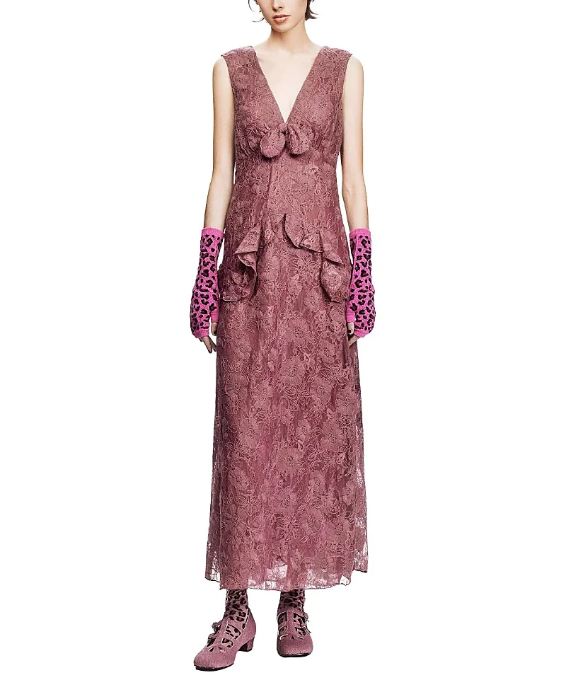 3D Lace Maxi Dress by Anna Sui